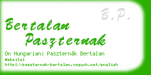 bertalan paszternak business card